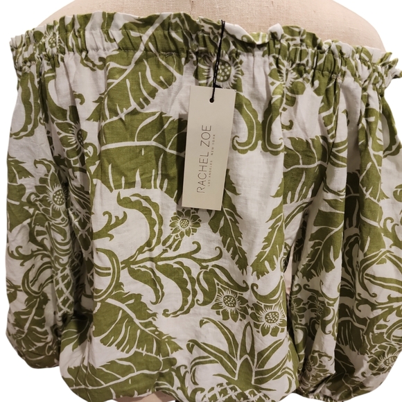 NWT Rachel Zoe Floral Linen Blens Top SZ M - Picture 3 of 5